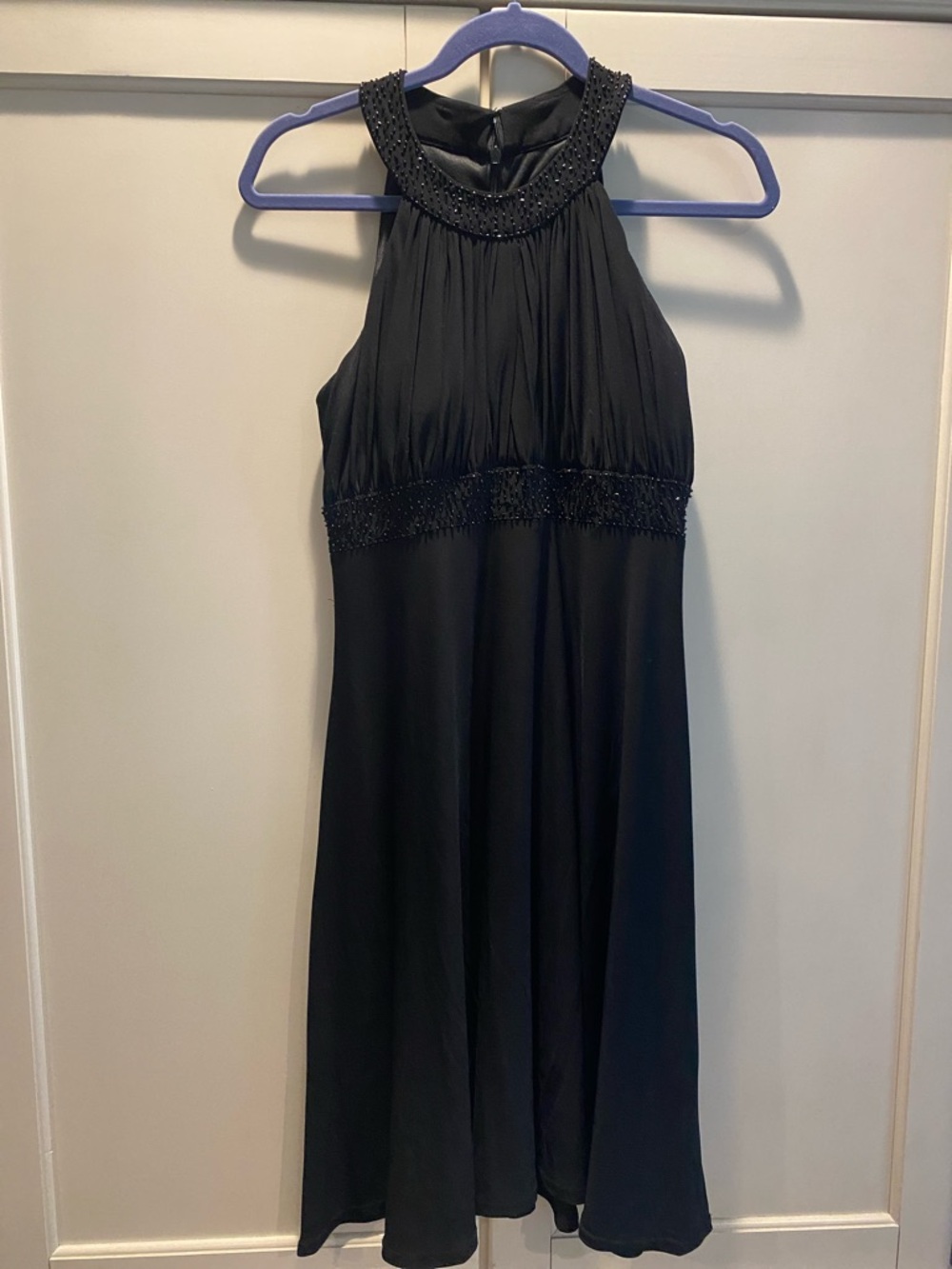 Jessica Howard Black Beaded Halter Dress
